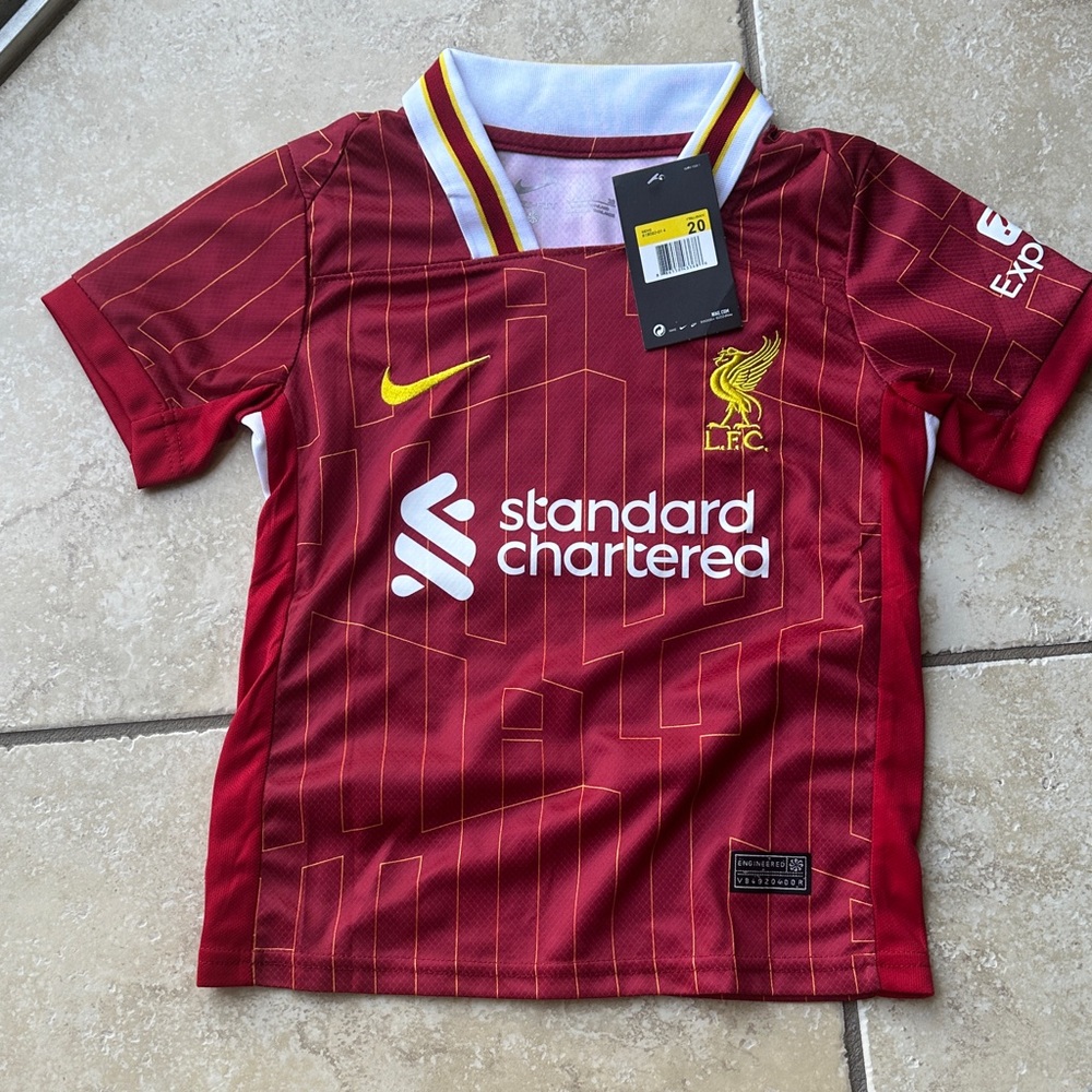 Kids Liverpool FC Maroon Soccer Jersey with matching shorts